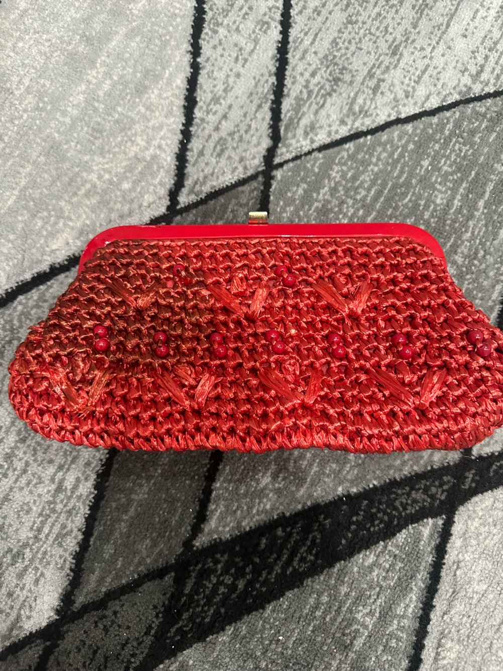 Red handmade clutch